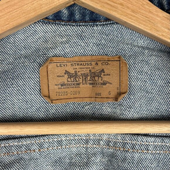 Levi's Denim Trucker Jean Jacket Youth Size 6 72225-0209 USA Little Orange Tab - Picture 7 of 8